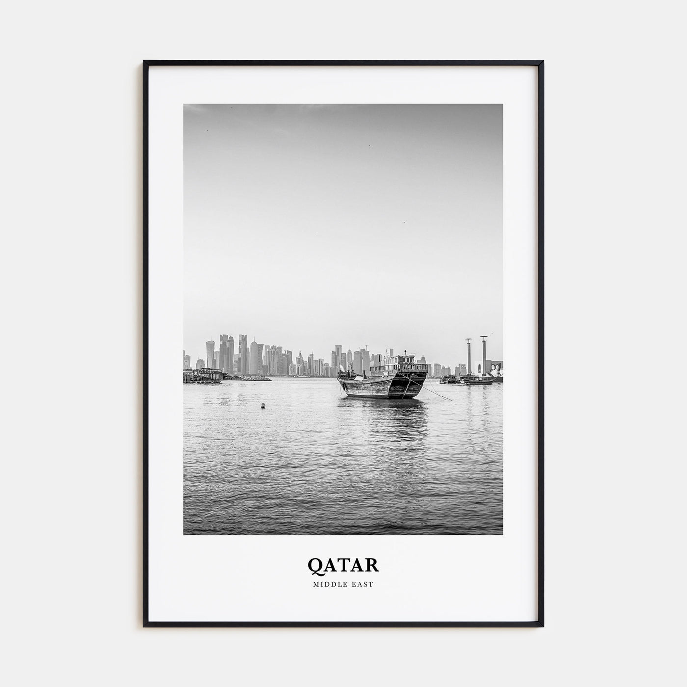 Qatar Portrait B&W Poster
