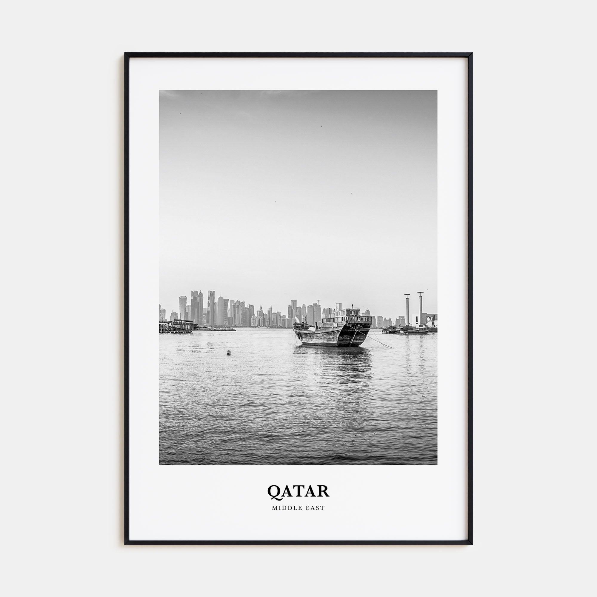Qatar Portrait B&W Poster