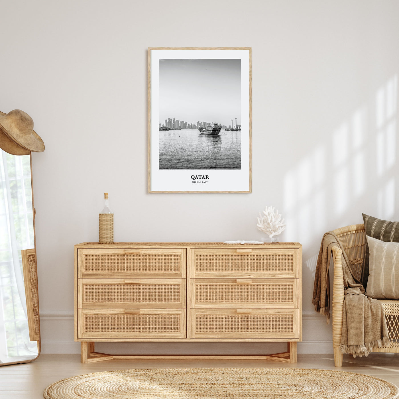 Qatar Portrait B&W Poster