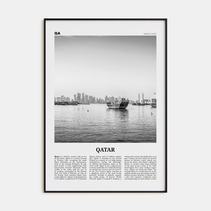 Qatar Travel B&W Poster