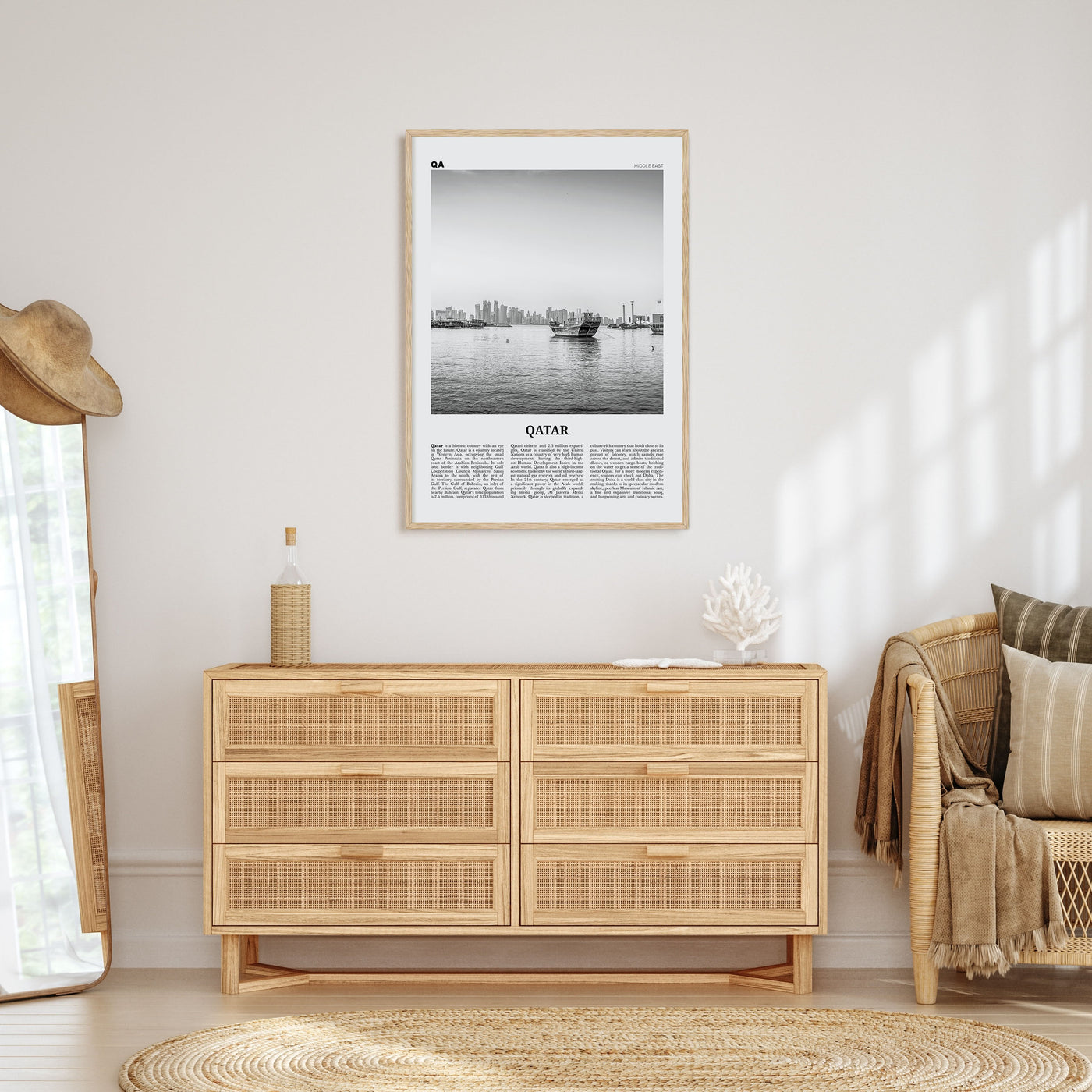 Qatar Travel B&W Poster