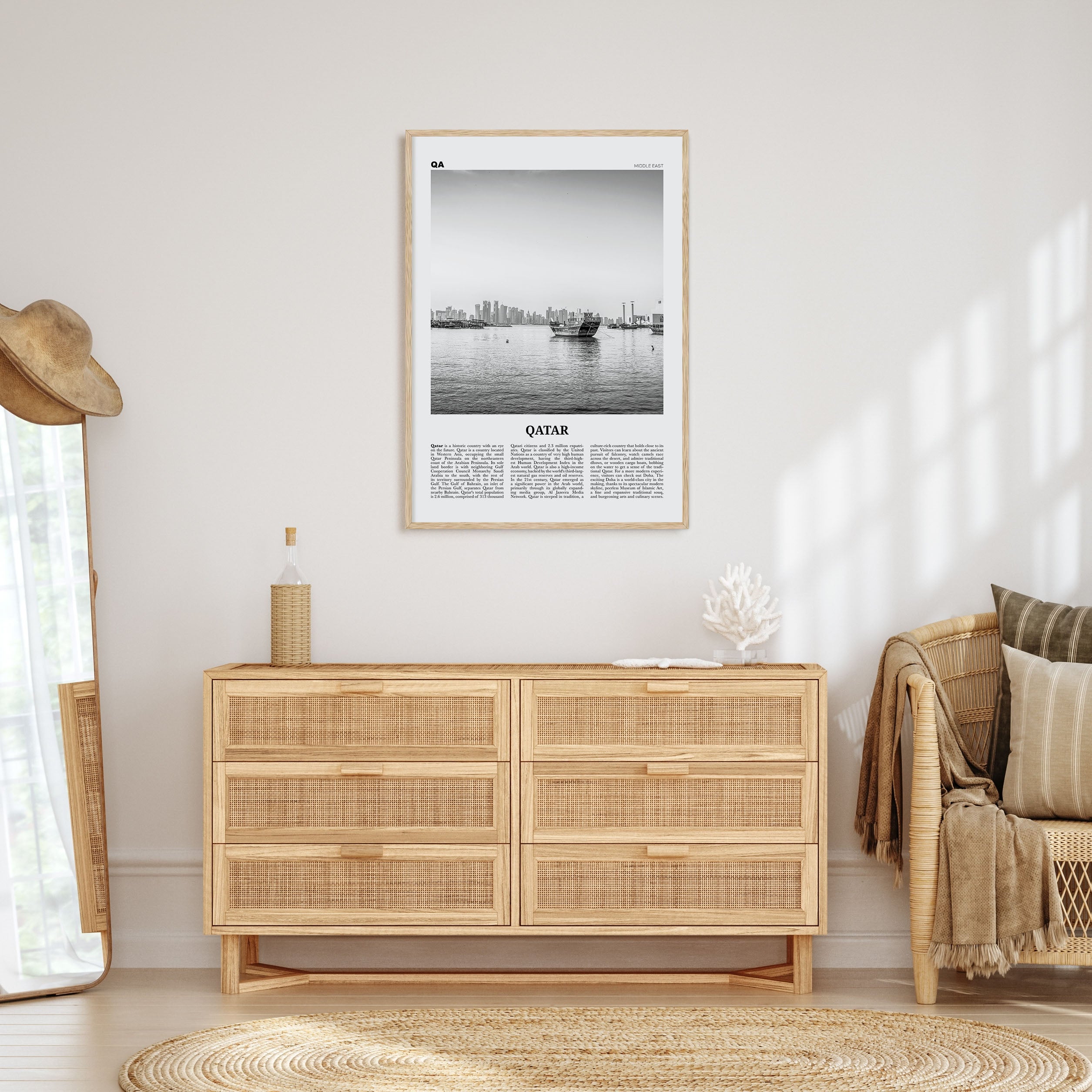 Qatar Travel B&W Poster