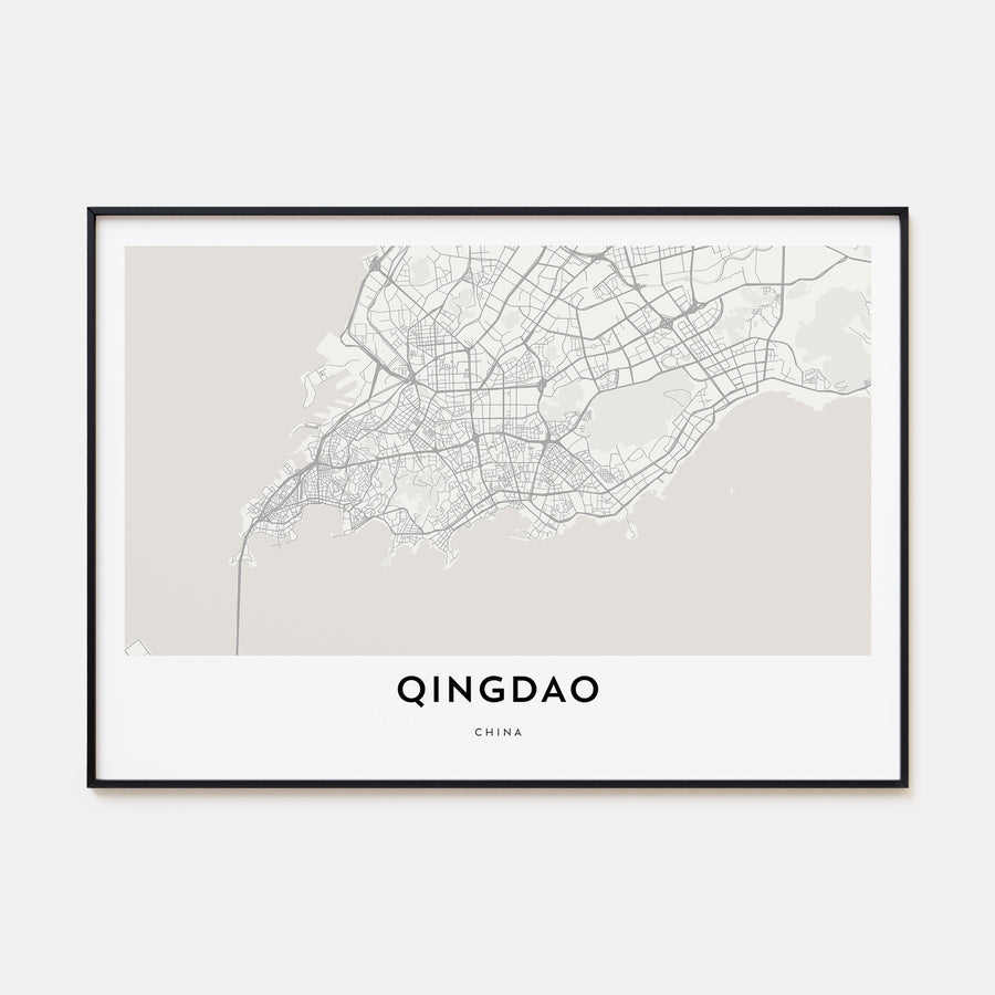 Qingdao Map Landscape Poster