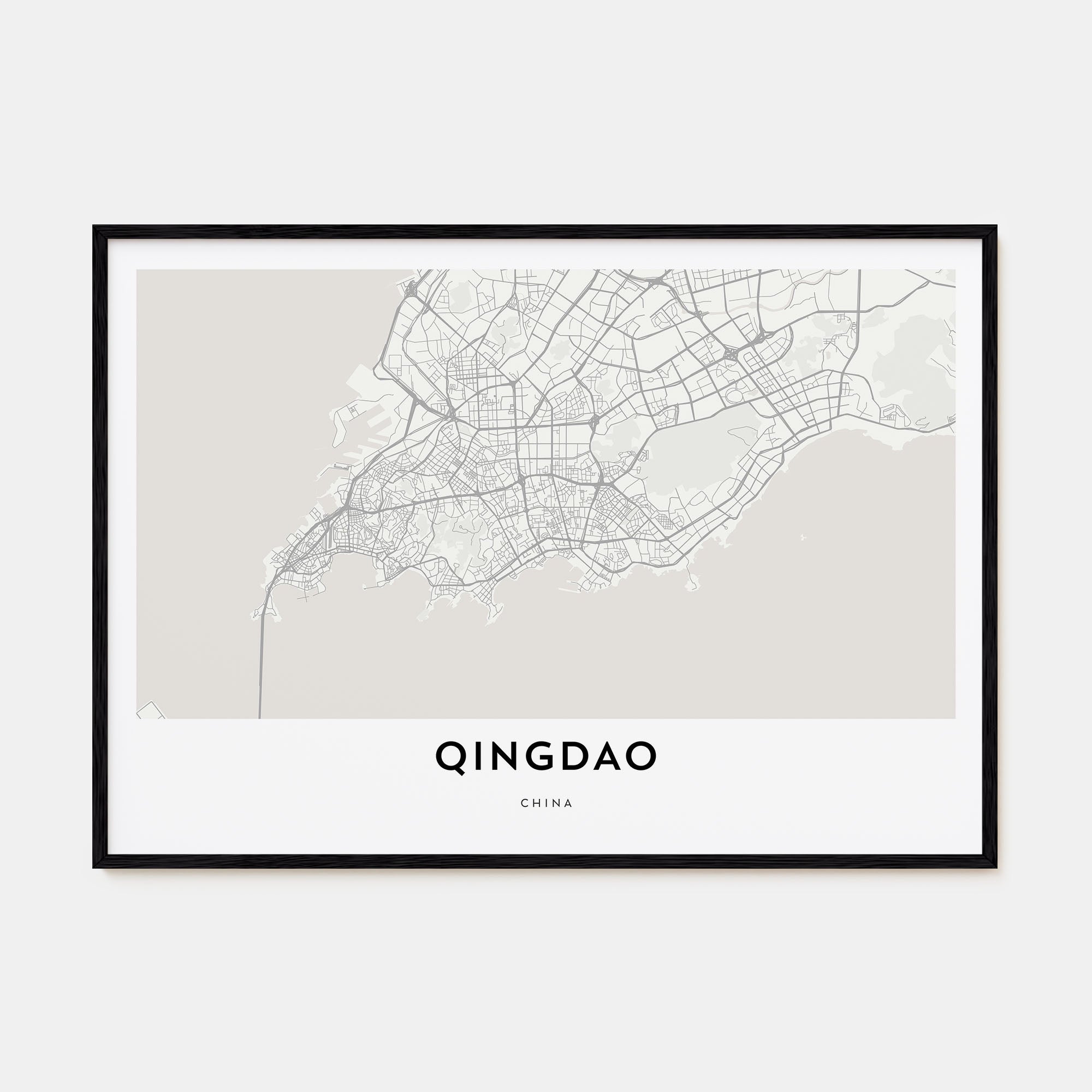 Qingdao Map Landscape Poster