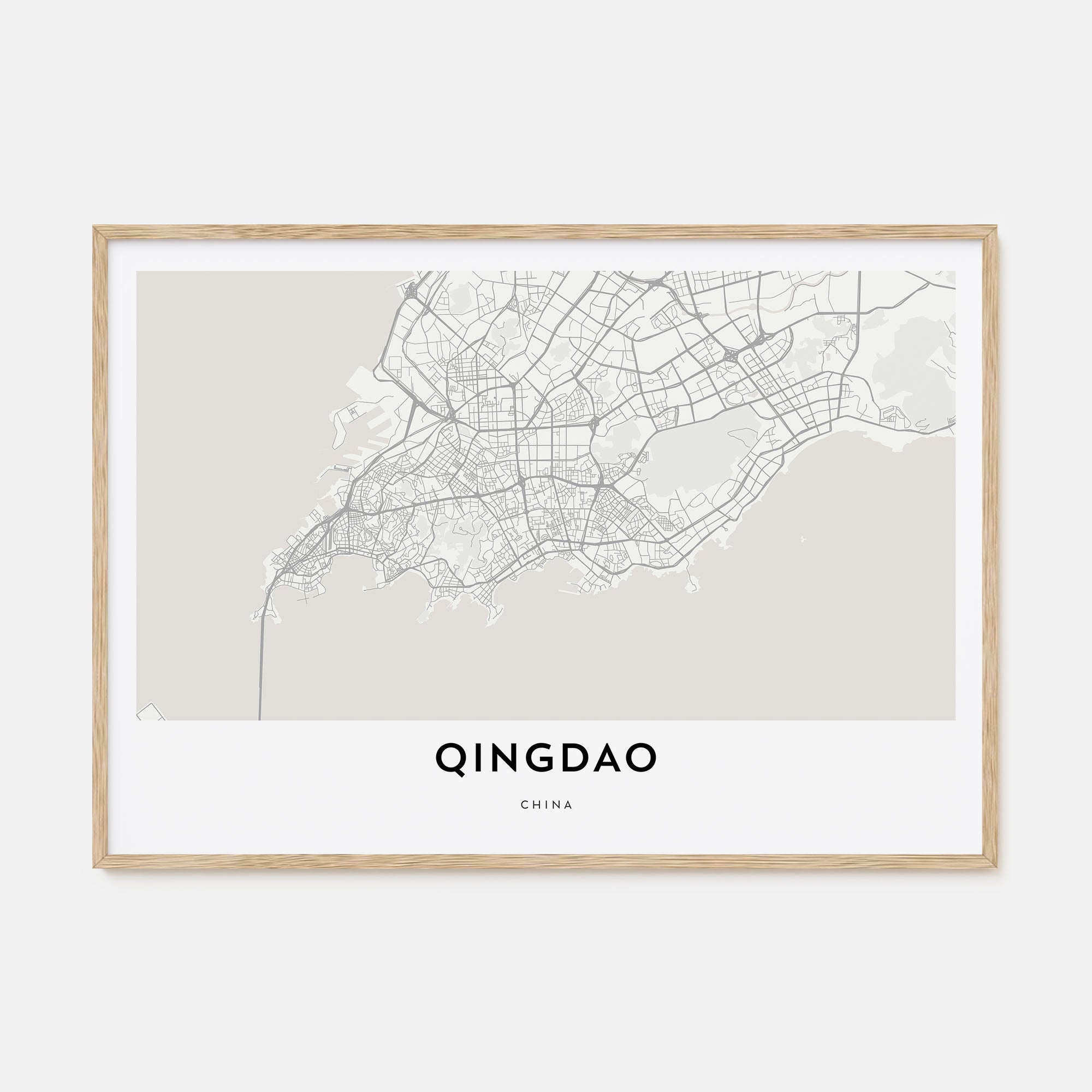 Qingdao Map Landscape Poster