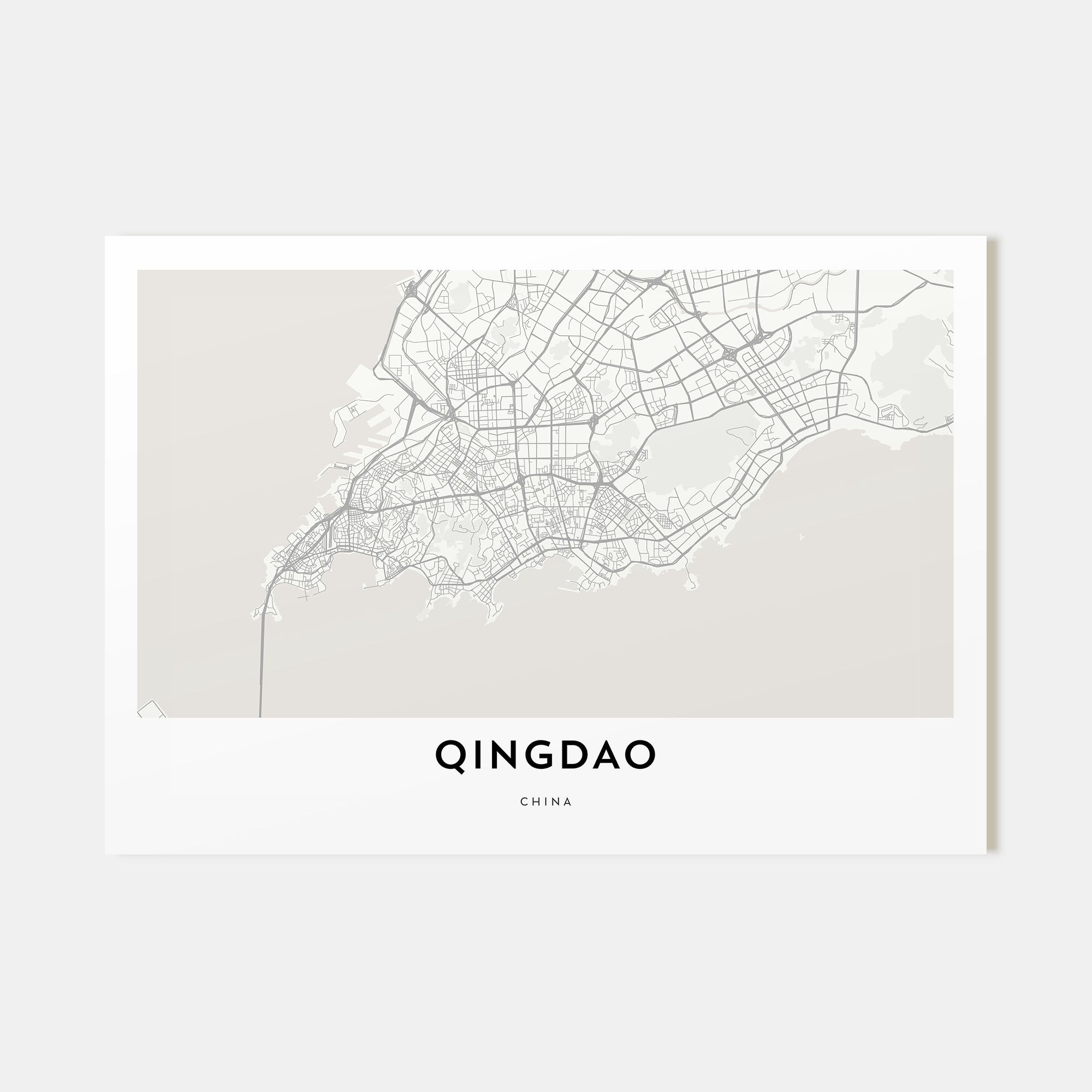 Qingdao Map Landscape Poster