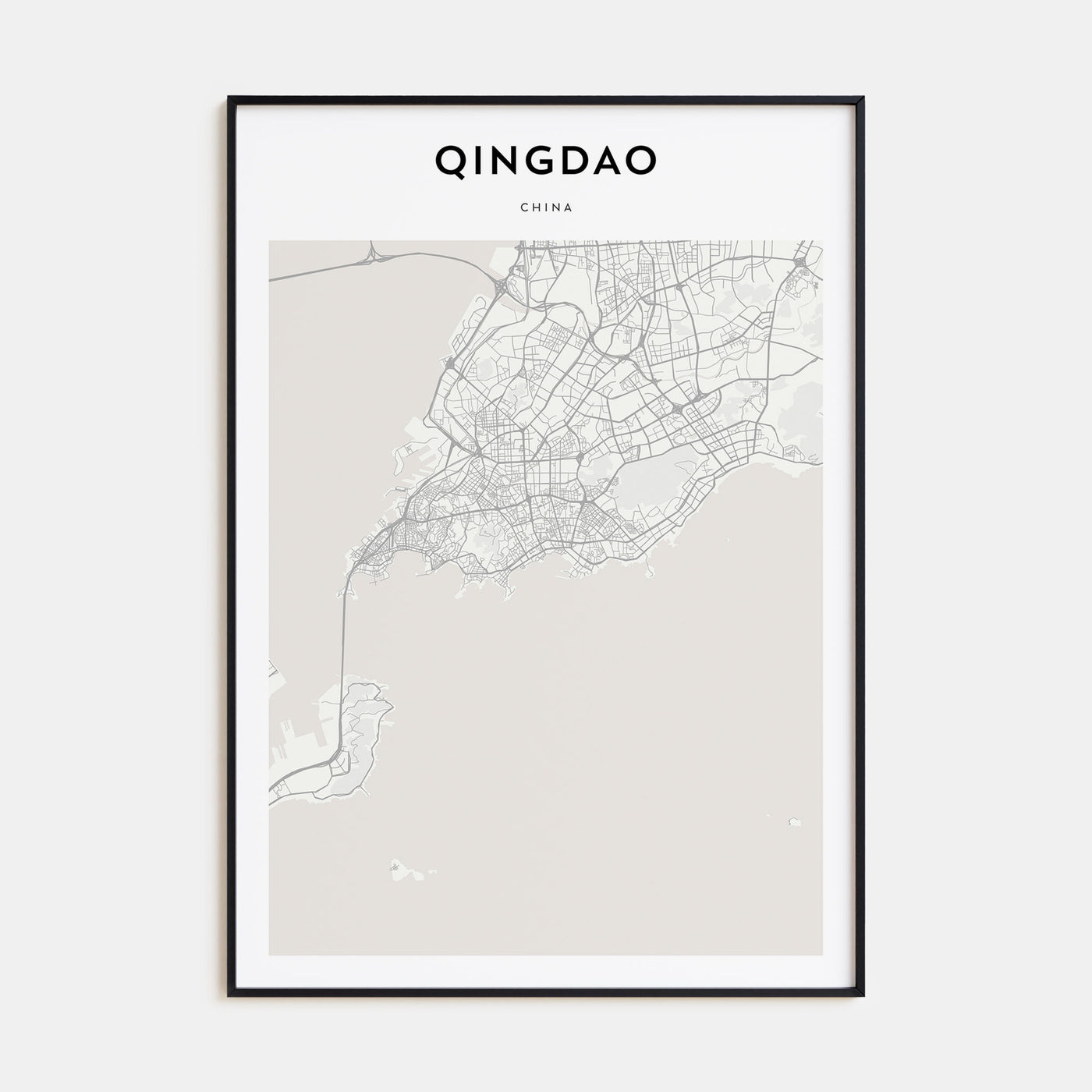 Qingdao Map Portrait Poster