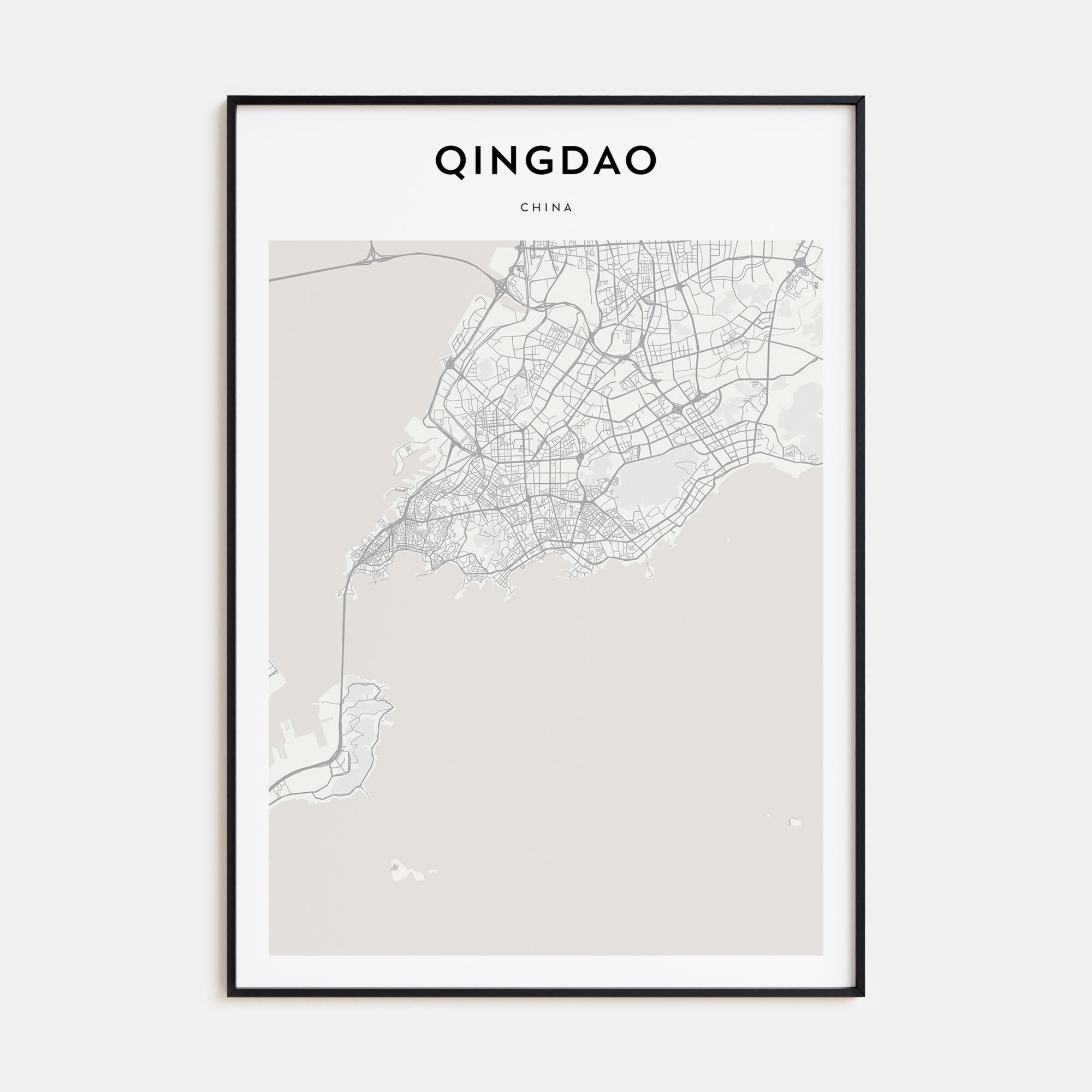 Qingdao Map Portrait Poster