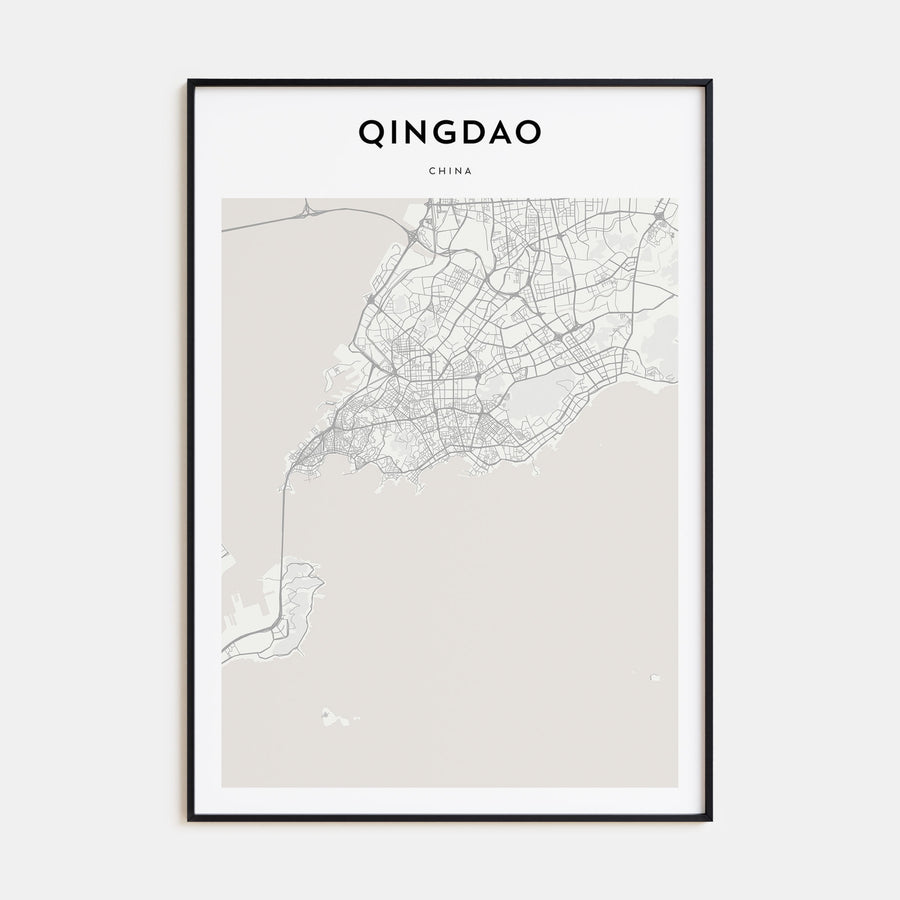 Qingdao Map Portrait Poster