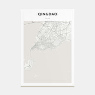 Qingdao Map Portrait Poster