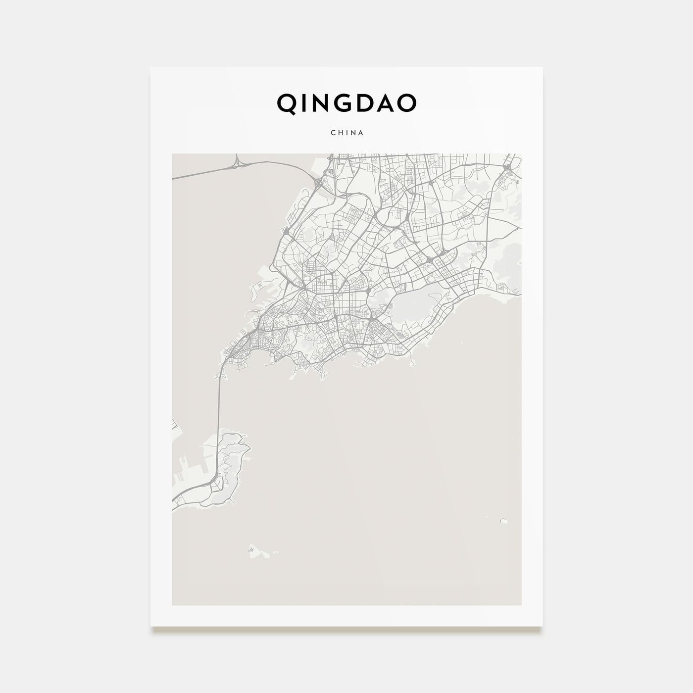 Qingdao Map Portrait Poster