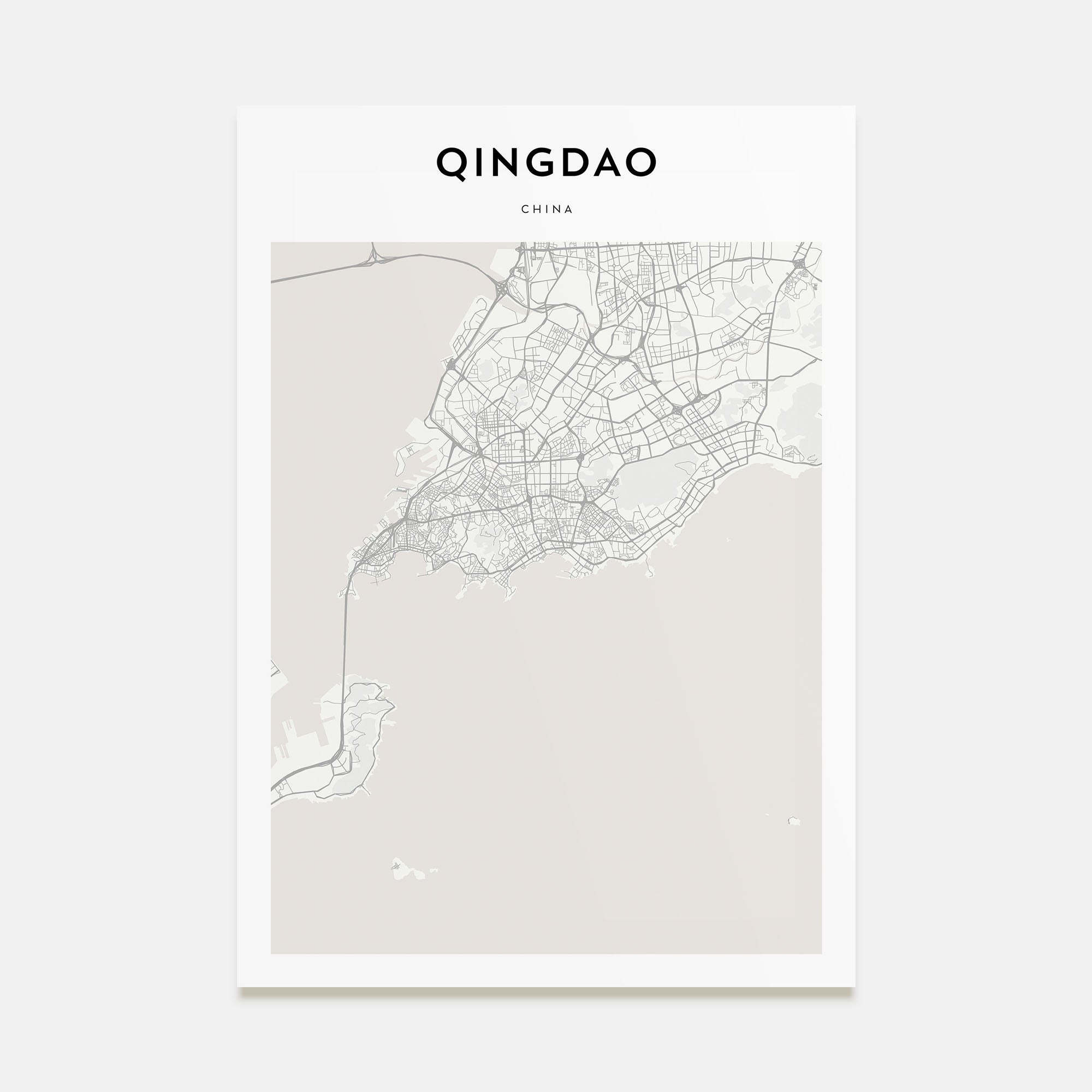 Qingdao Map Portrait Poster