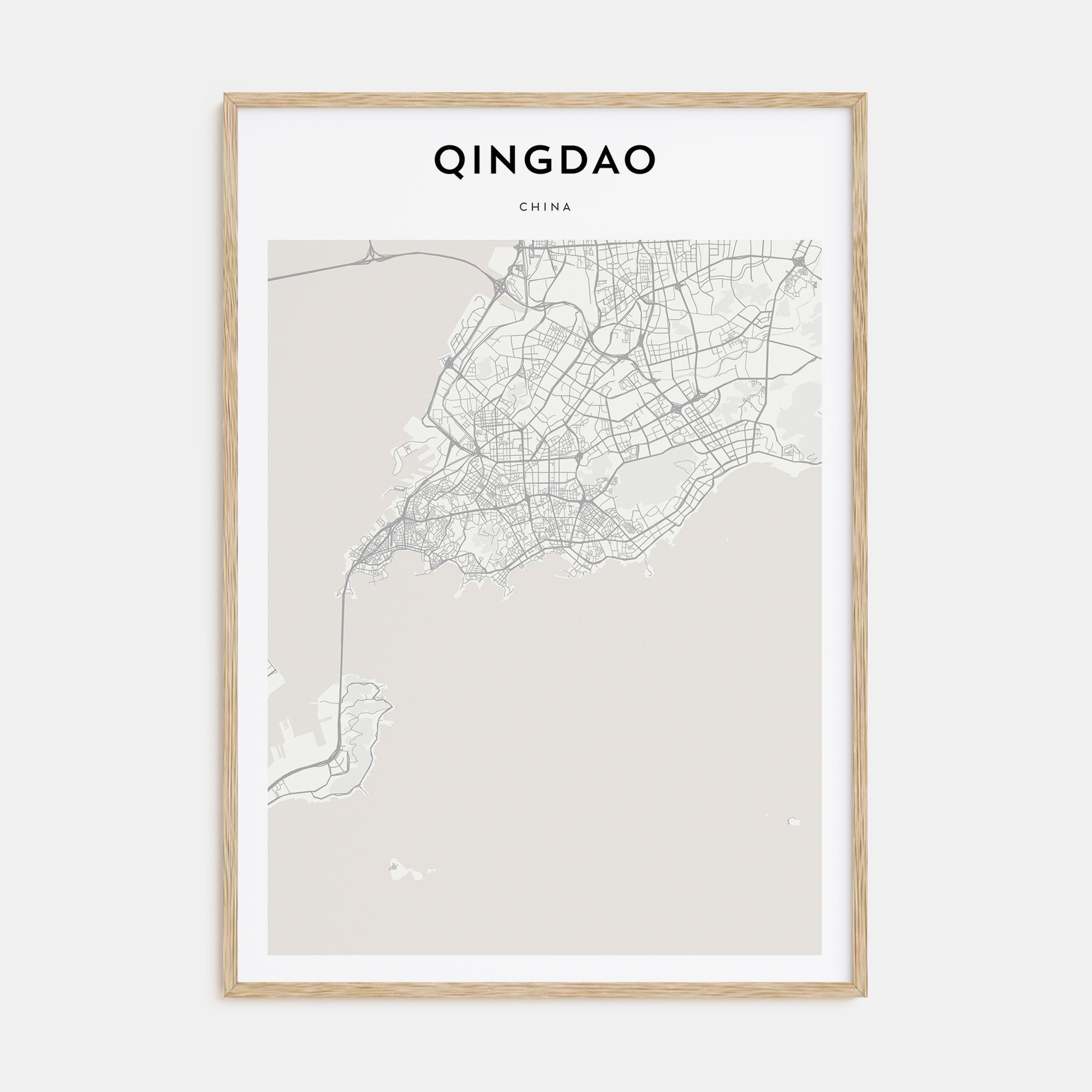 Qingdao Map Portrait Poster