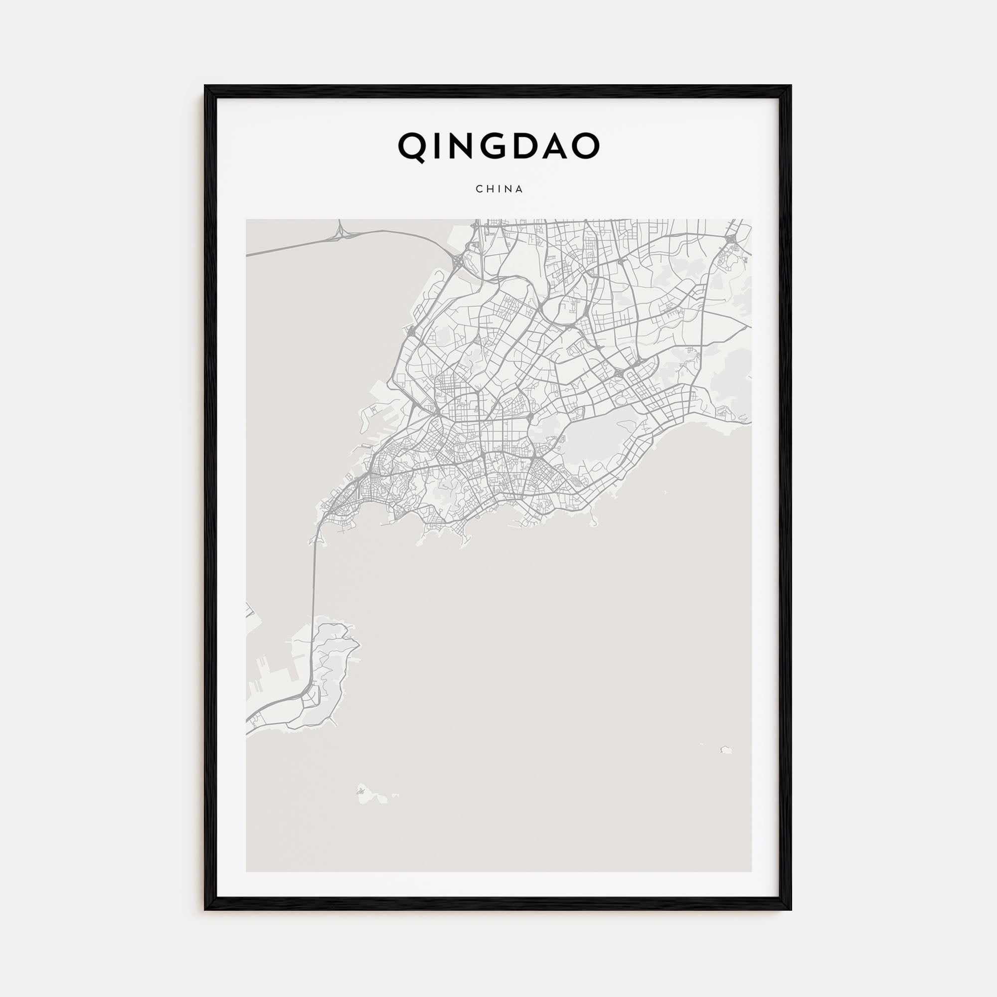 Qingdao Map Portrait Poster