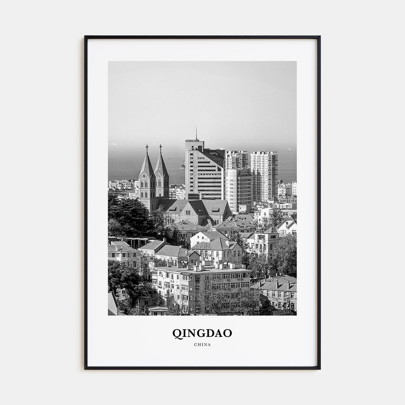 Qingdao Portrait B&W Poster