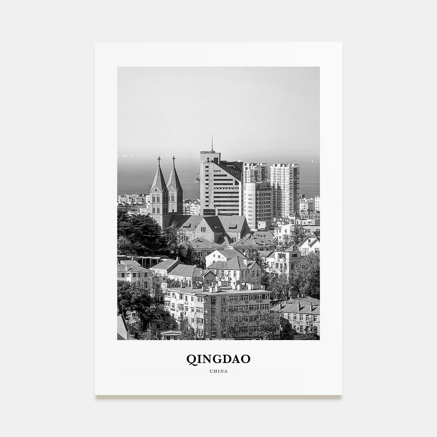 Qingdao Portrait B&W Poster