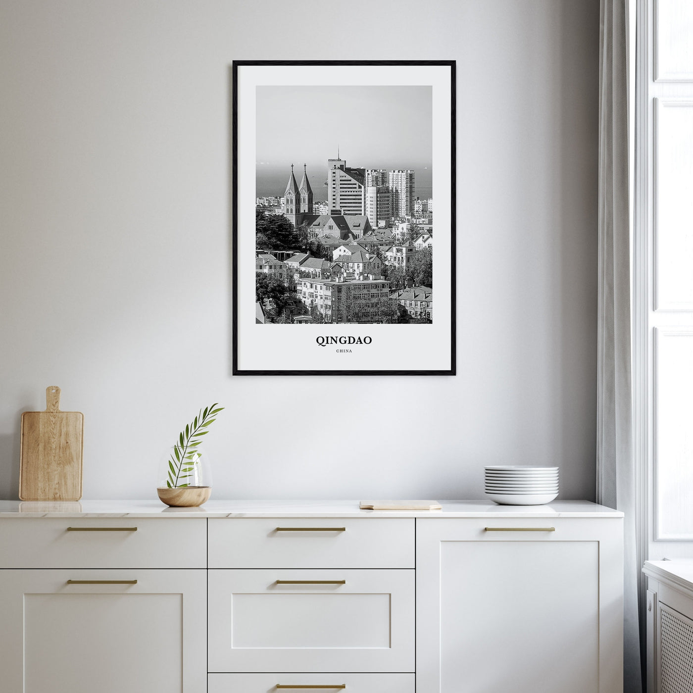 Qingdao Portrait B&W Poster