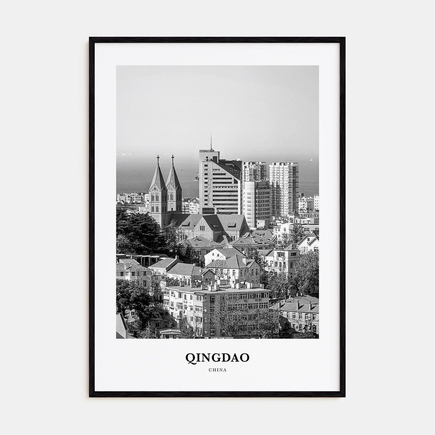 Qingdao Portrait B&W Poster