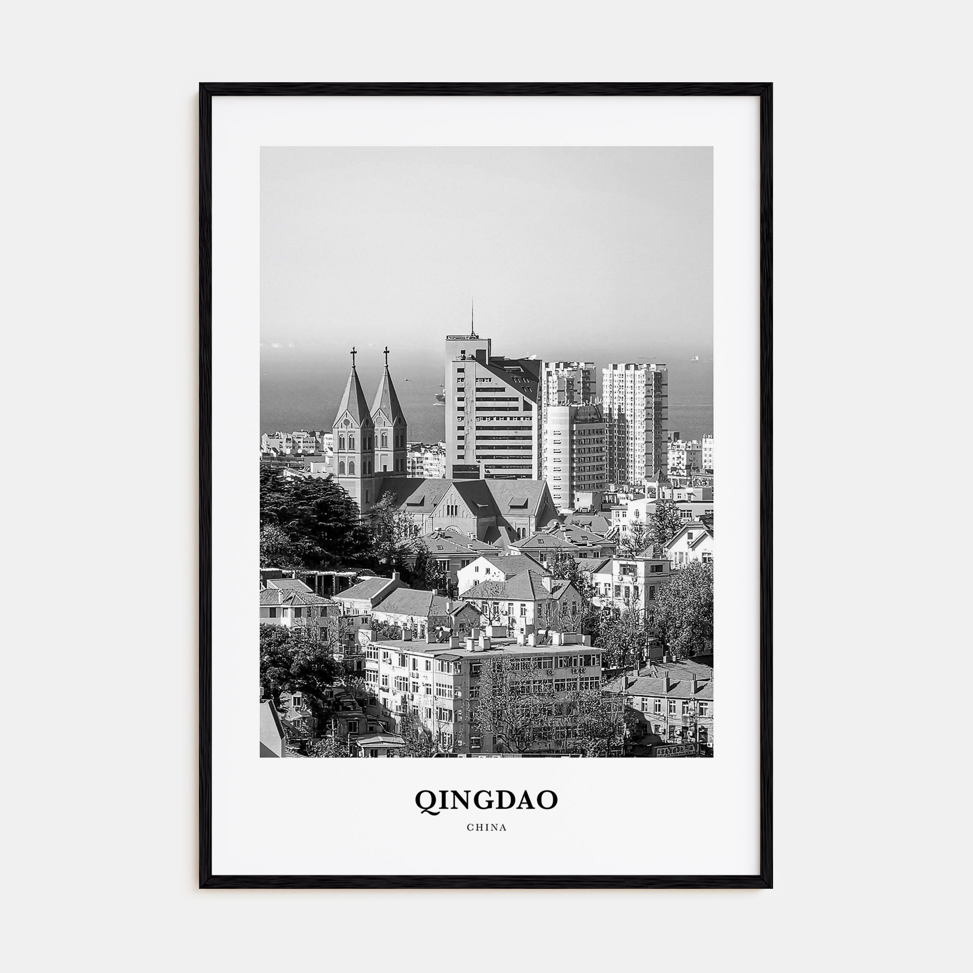 Qingdao Portrait B&W Poster