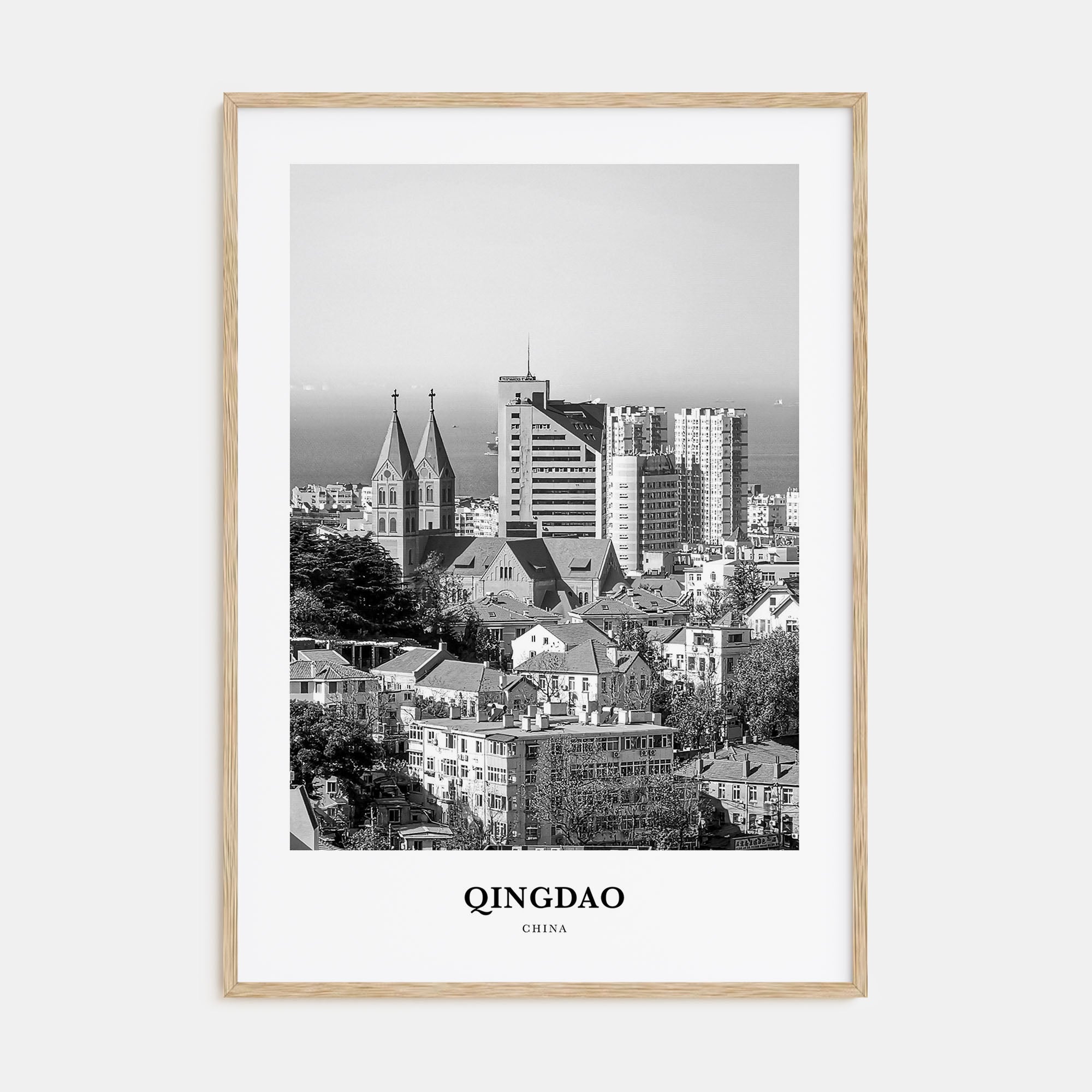 Qingdao Portrait B&W Poster
