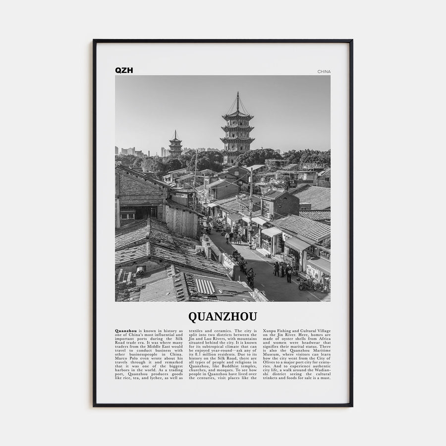 Quanzhou Travel B&W Poster