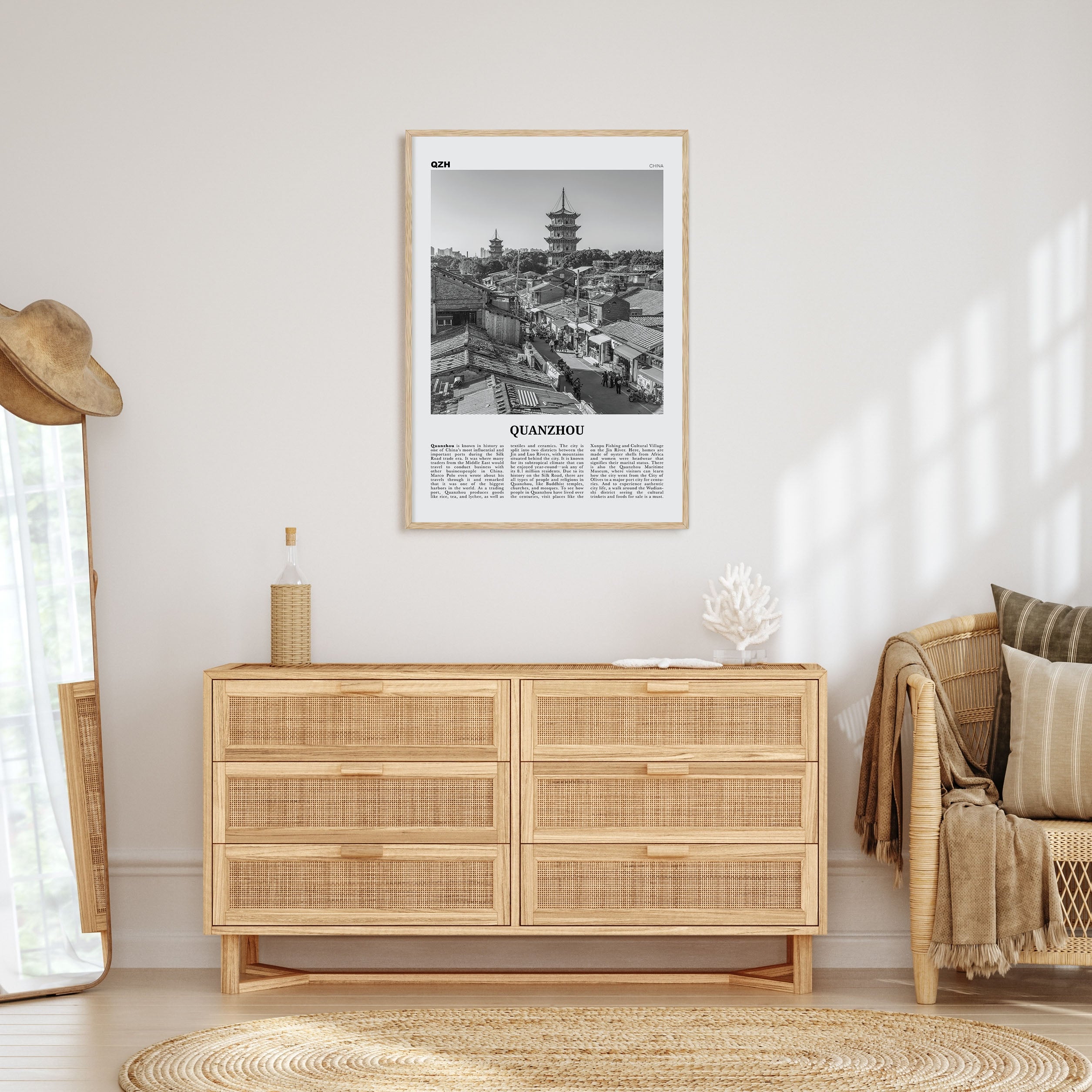 Quanzhou Travel B&W Poster