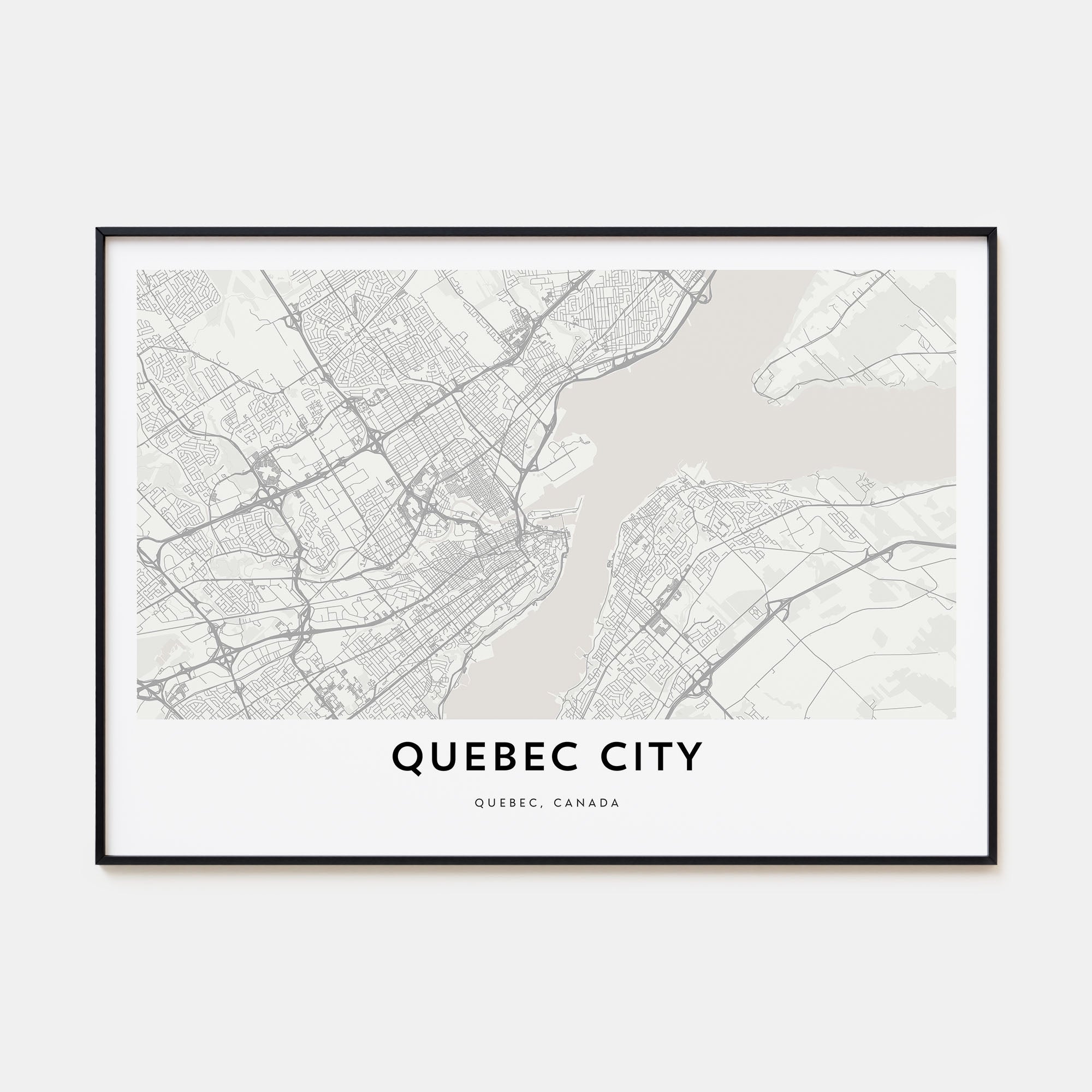 Quebec City Map Landscape Poster