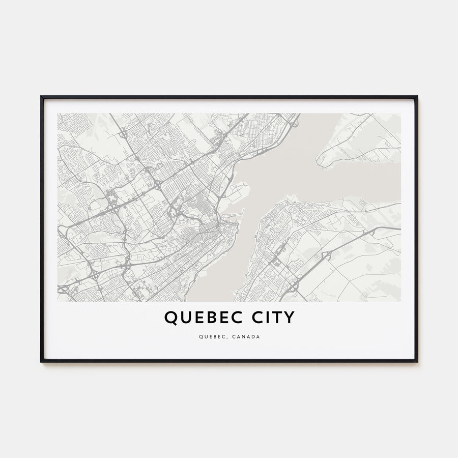 Quebec City Map Landscape Poster