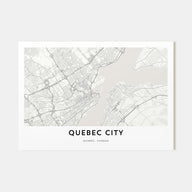 Quebec City Map Landscape Poster