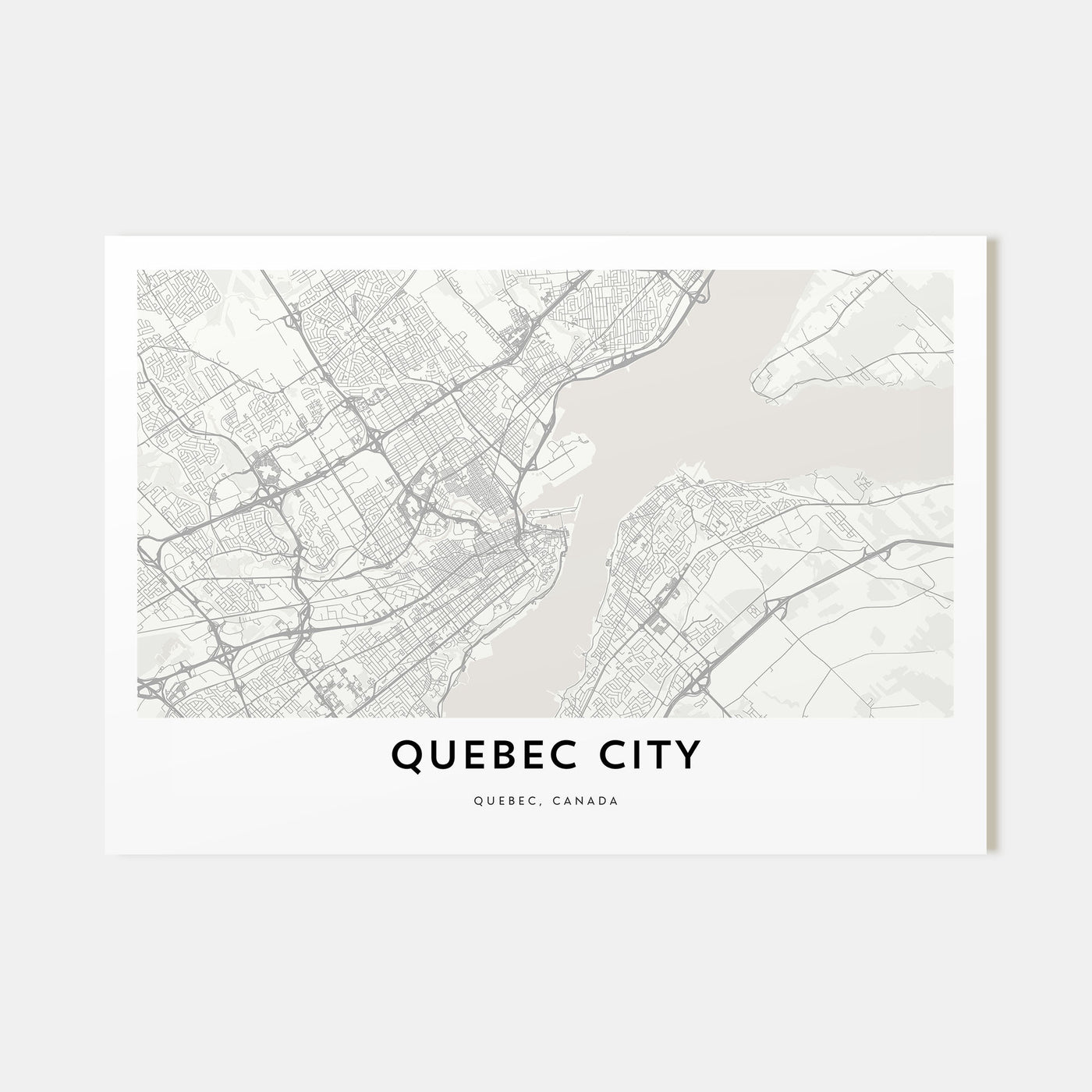 Quebec City Map Landscape Poster
