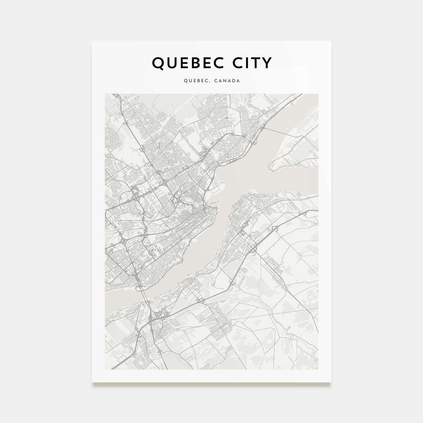 Quebec City Map Portrait Poster