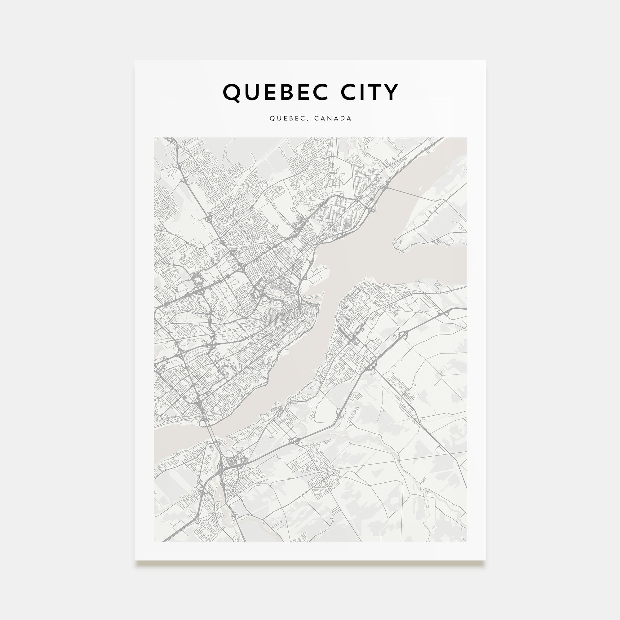 Quebec City Map Portrait Poster
