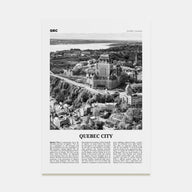 Quebec City Travel B&W No 1 Poster