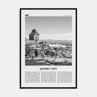 Quebec City Travel B&W No 2 Poster