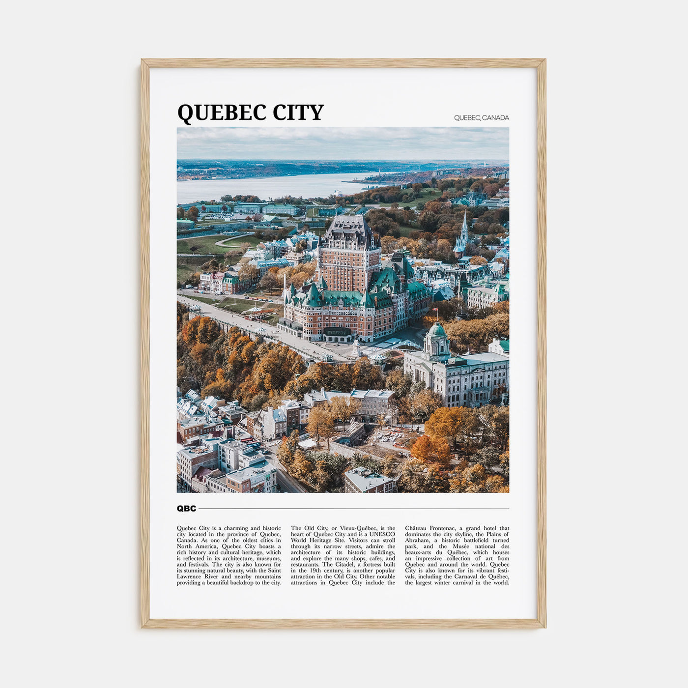 Quebec City Travel Color Poster