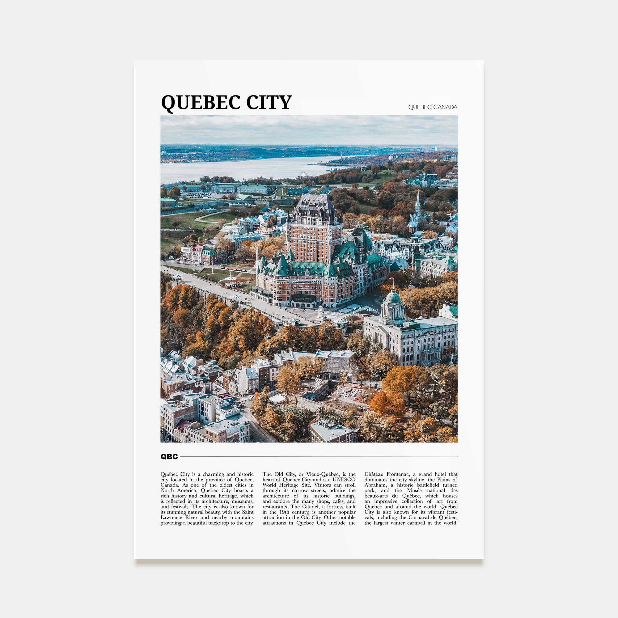 Quebec City Travel Color Poster