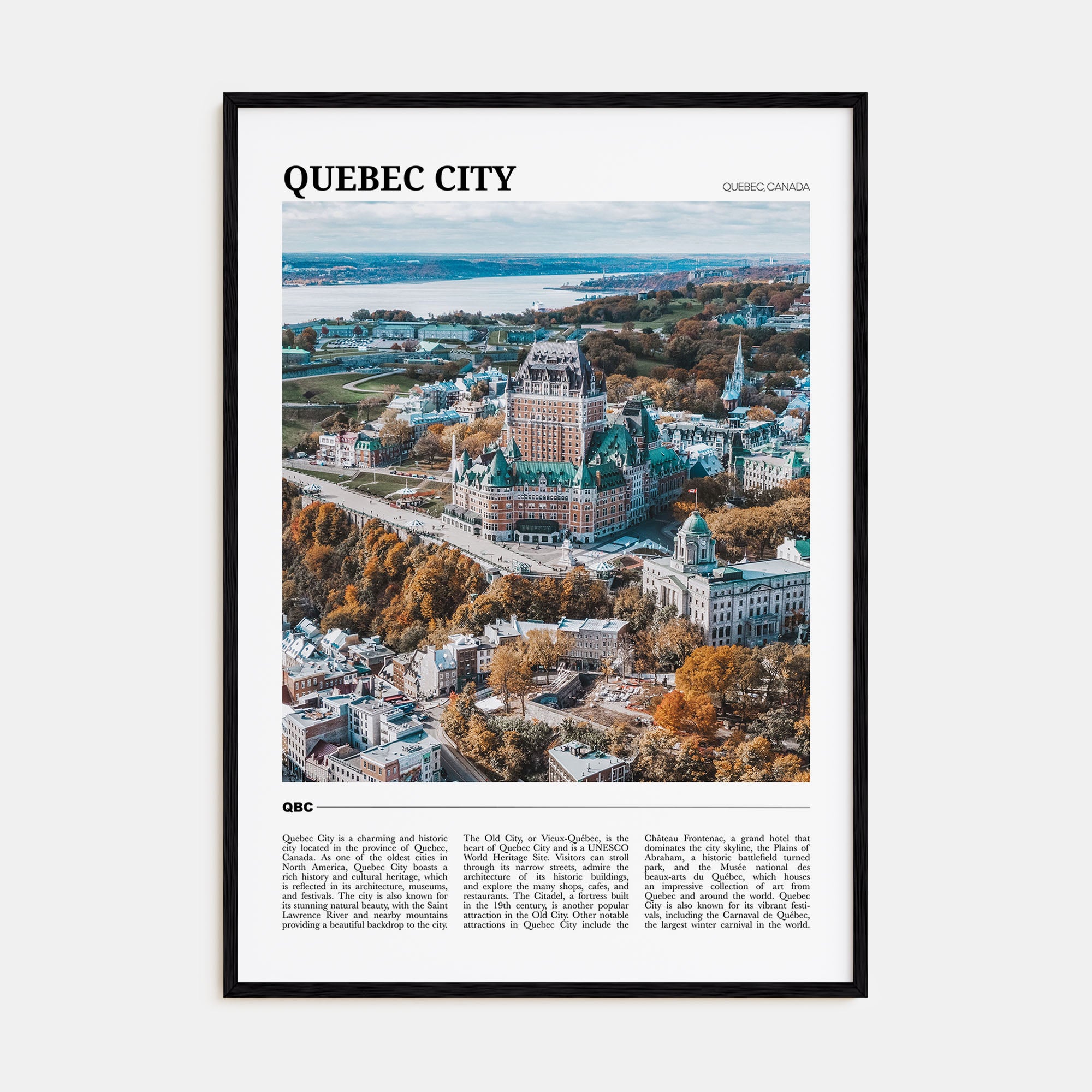 Quebec City Travel Color Poster