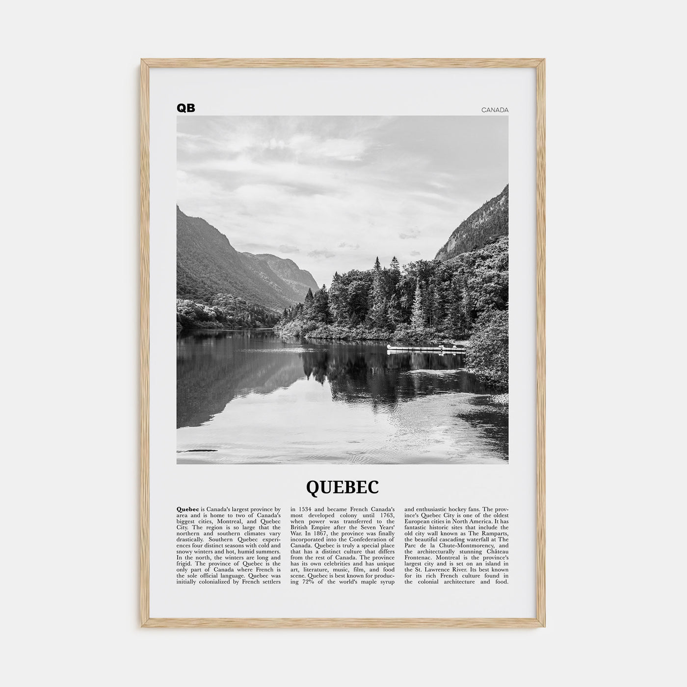 Quebec Travel B&W Poster