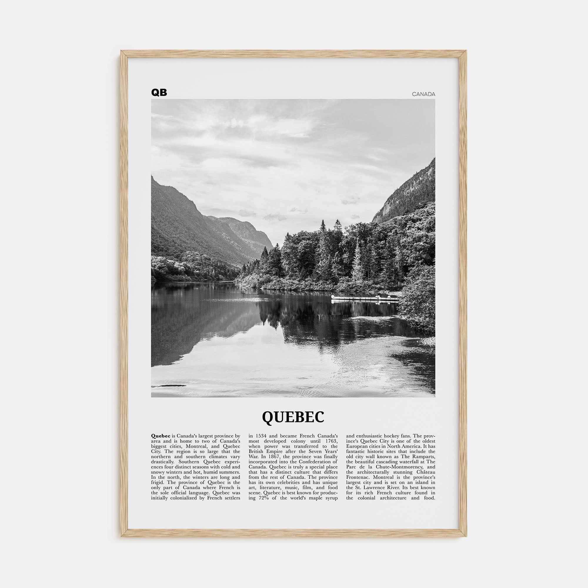 Quebec Travel B&W Poster