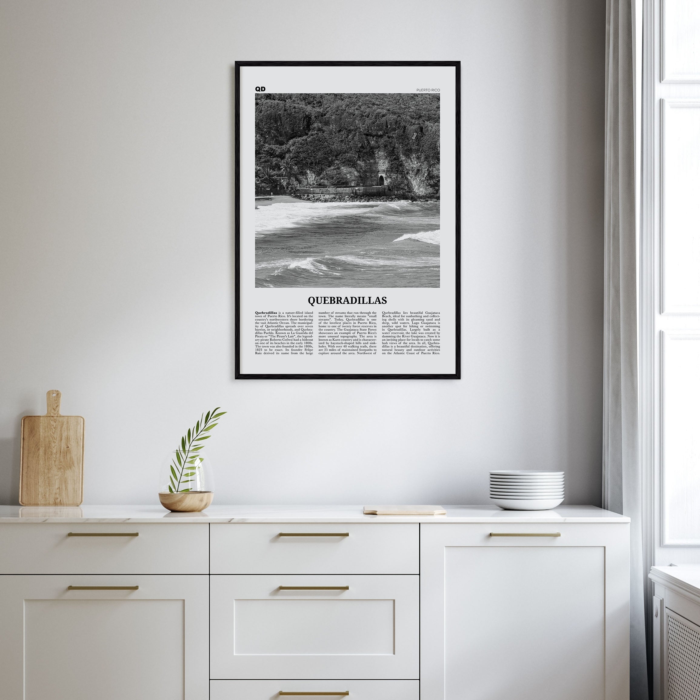 Quebradillas Travel B&W Poster