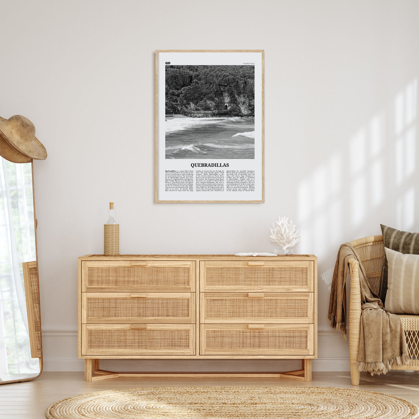 Quebradillas Travel B&W Poster