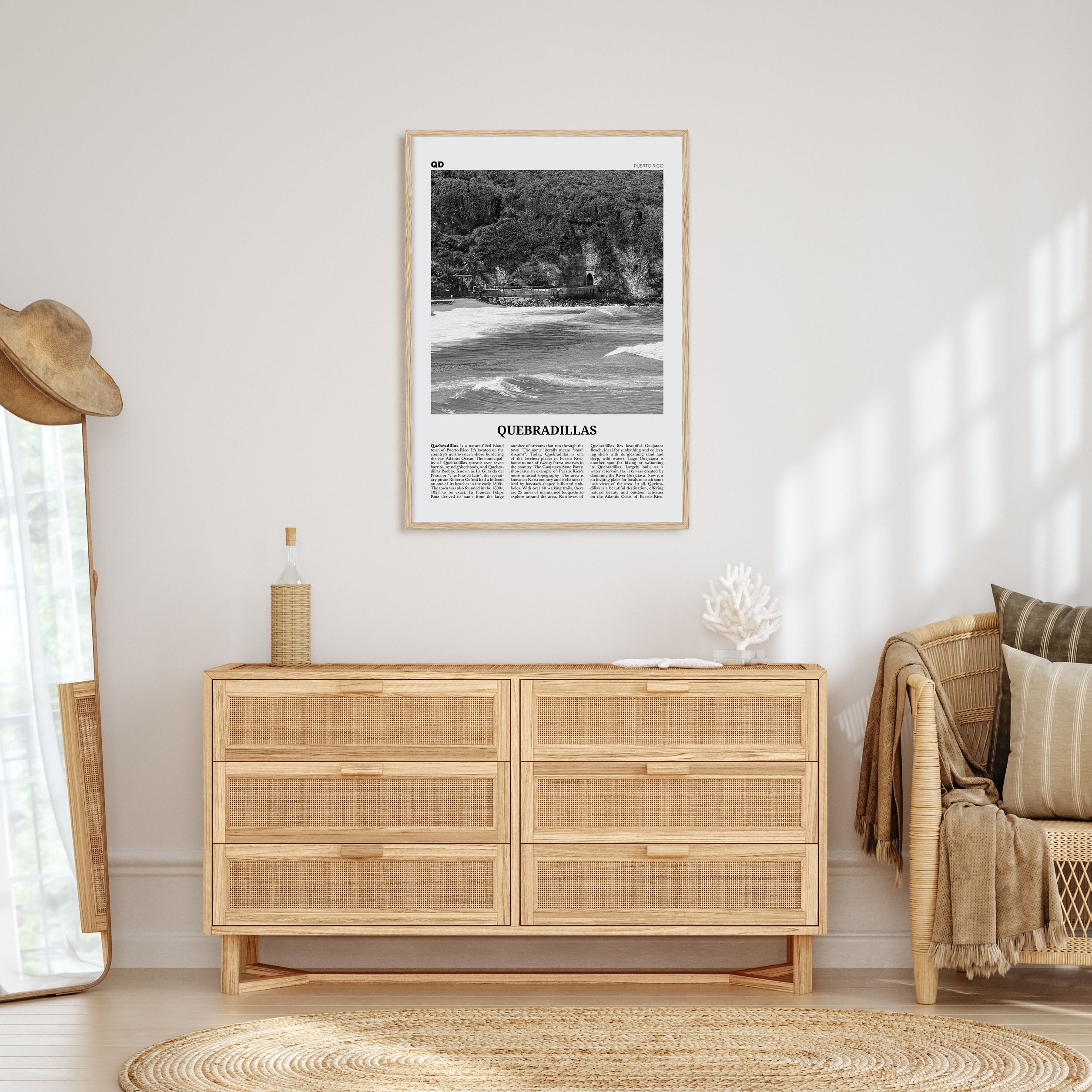 Quebradillas Travel B&W Poster