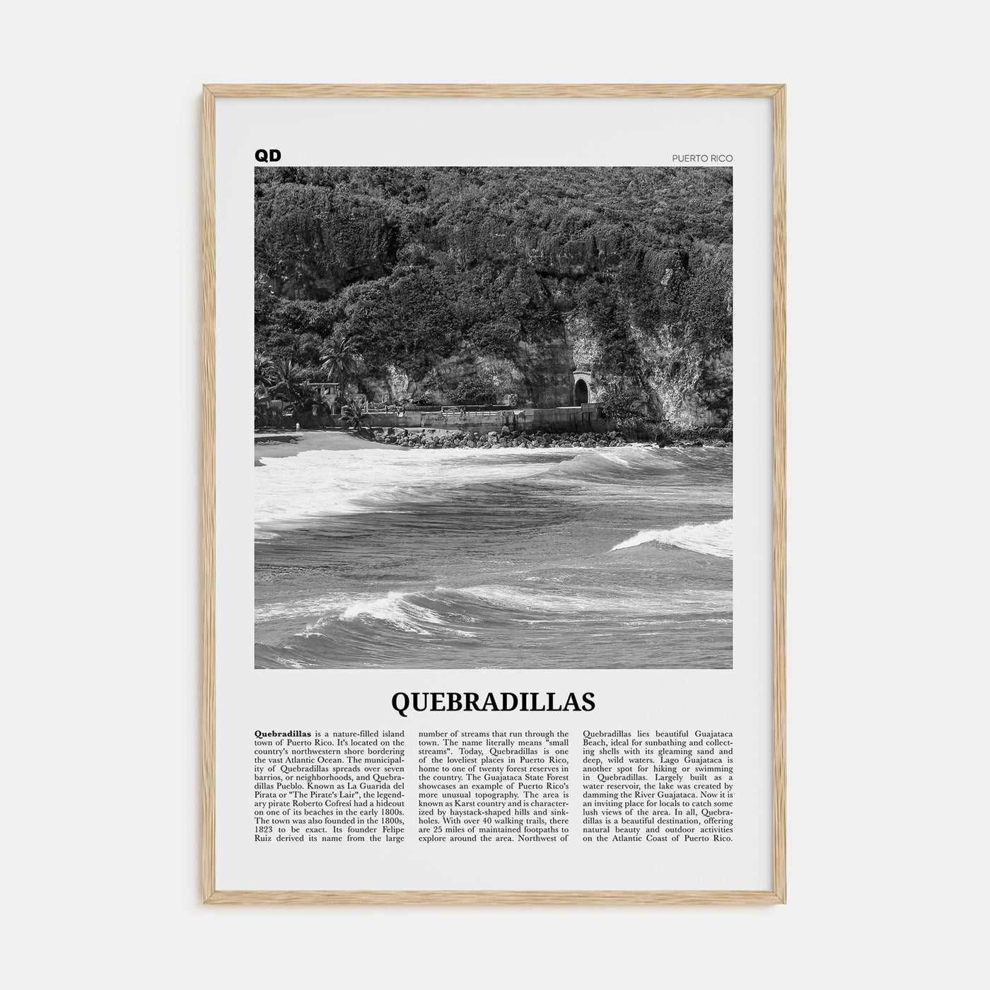 Quebradillas Travel B&W Poster