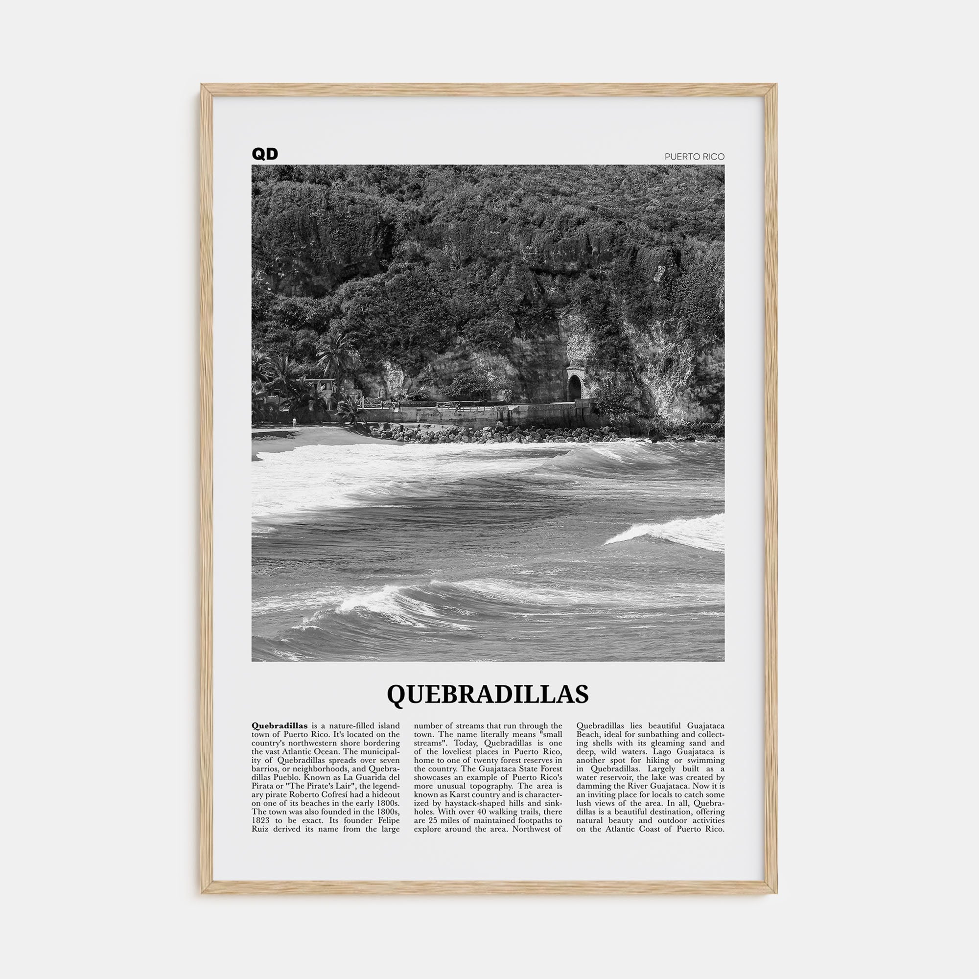 Quebradillas Travel B&W Poster