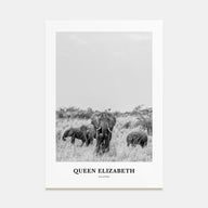 Queen Elizabeth National Park Portrait B&W Poster