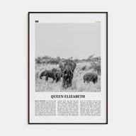 Queen Elizabeth National Park Travel B&W Poster