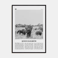 Queen Elizabeth National Park Travel B&W Poster