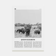 Queen Elizabeth National Park Travel B&W Poster