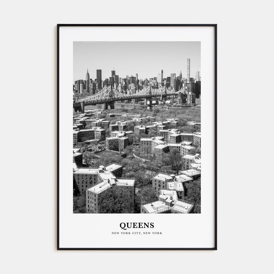 Queens, New York Portrait B&W No 1 Poster