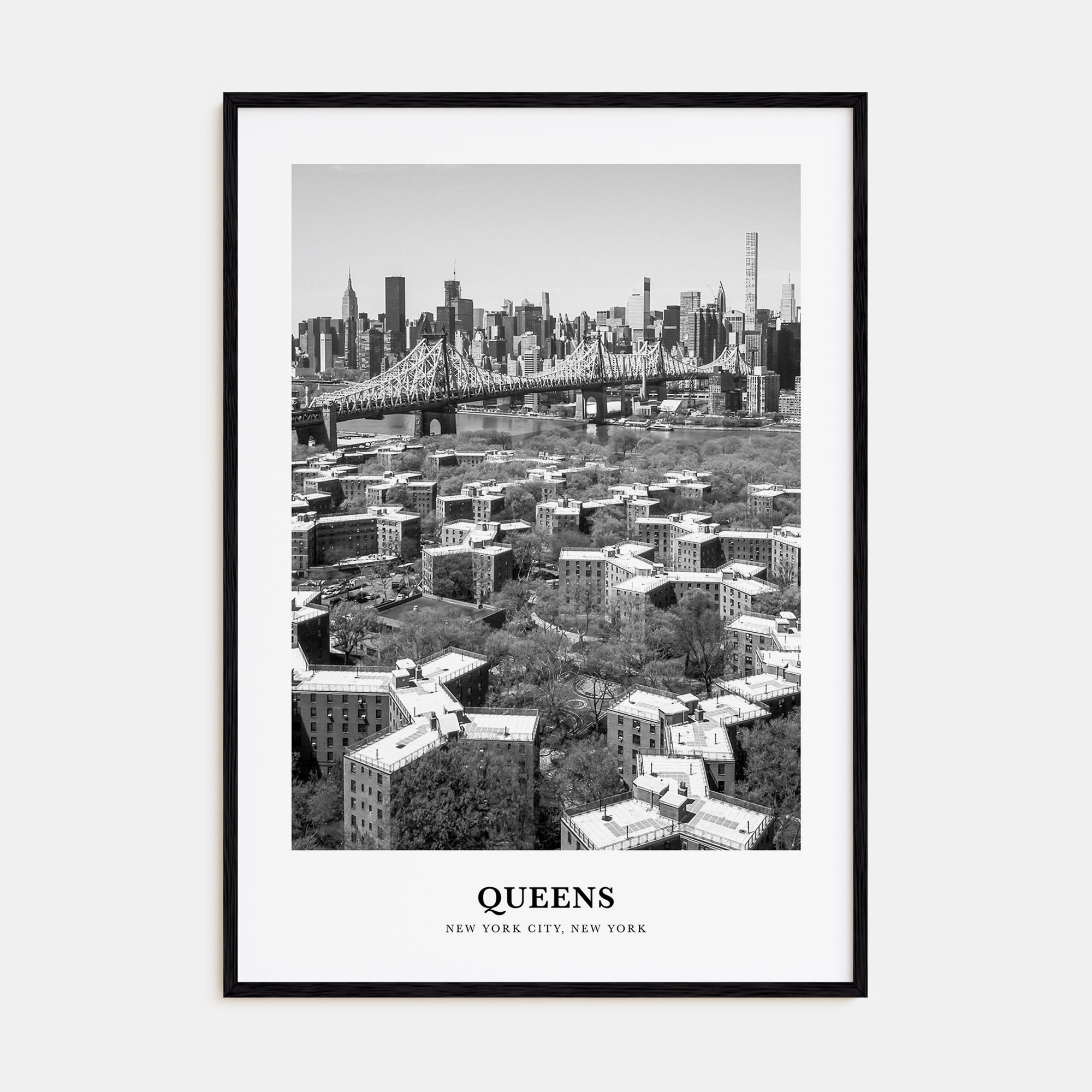 Queens, New York Portrait B&W No 1 Poster